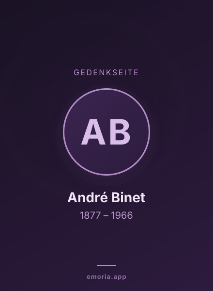 Gedenkportrait von André Binet