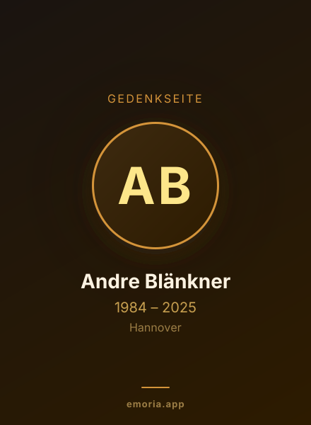 Gedenkportrait von Andre Blänkner
