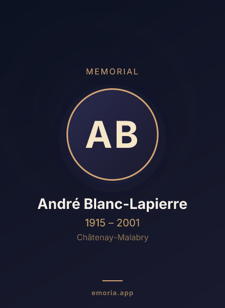 Memorial portrait of André Blanc-Lapierre