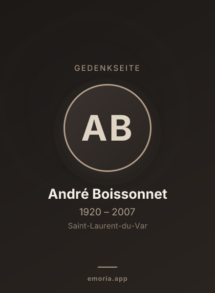 Gedenkportrait von André Boissonnet