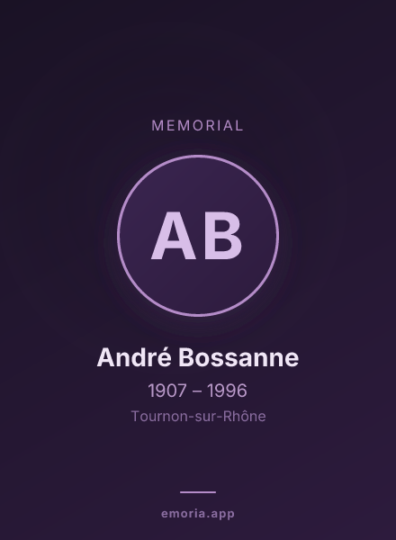 Memorial portrait of André Bossanne