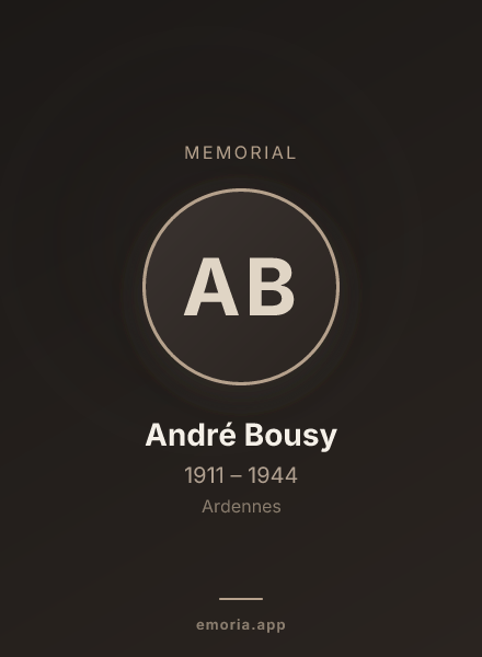 Memorial portrait of André Bousy