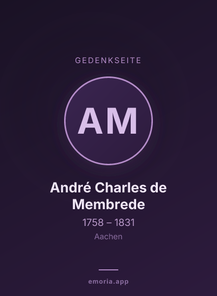 Gedenkportrait von André Charles de Membrede