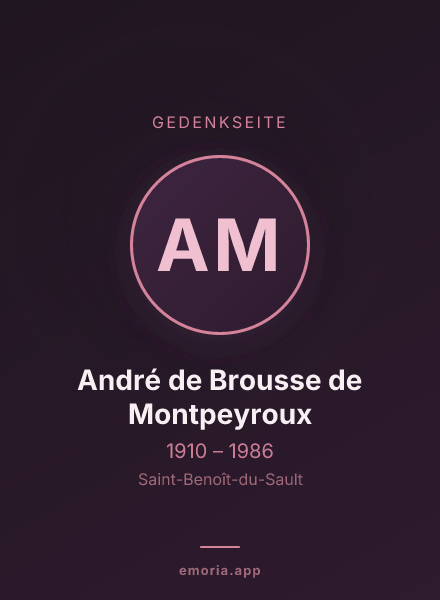 Gedenkportrait von André de Brousse de Montpeyroux
