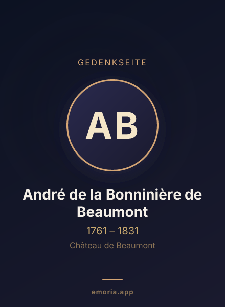 Gedenkportrait von André de la Bonninière de Beaumont