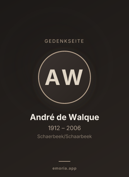 Gedenkportrait von André de Walque