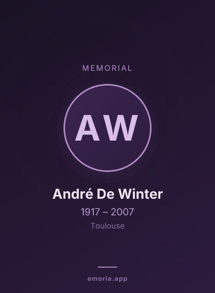 Memorial portrait of André De Winter