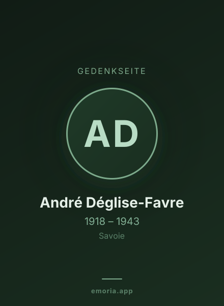 Gedenkportrait von André Déglise-Favre