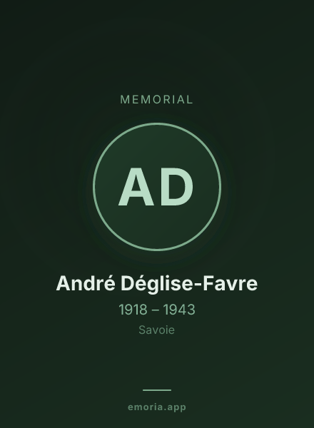 Memorial portrait of André Déglise-Favre