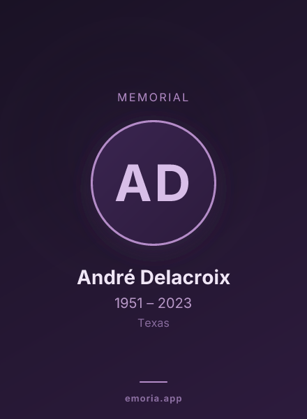 Memorial portrait of André Delacroix