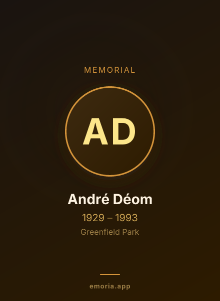 Memorial portrait of André Déom