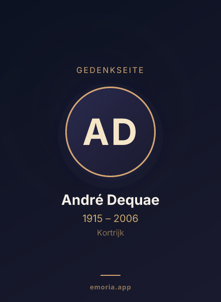 Gedenkportrait von André Dequae