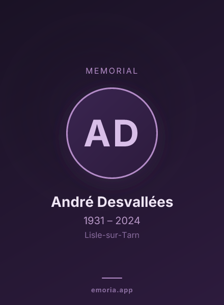Memorial portrait of André Desvallées