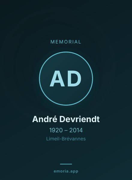 Memorial portrait of André Devriendt
