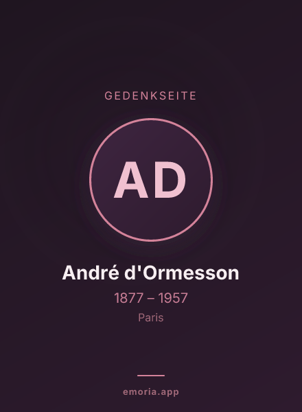 Gedenkportrait von André d'Ormesson