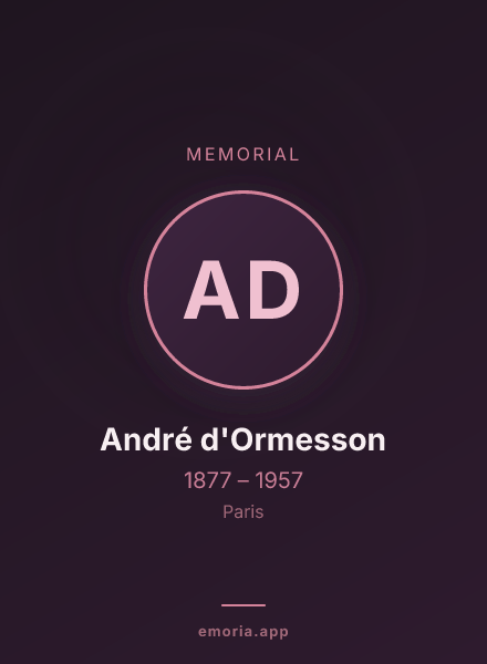 Memorial portrait of André d'Ormesson