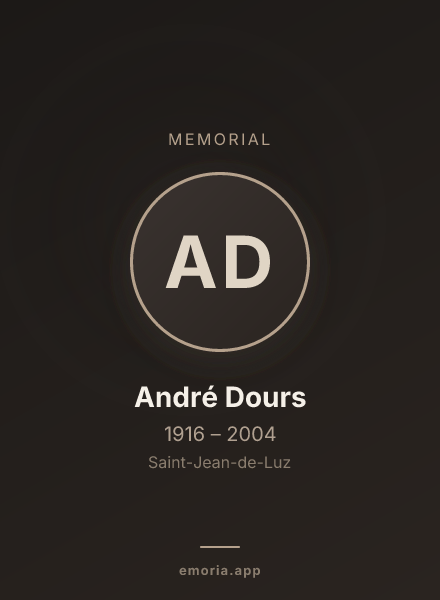 Memorial portrait of André Dours