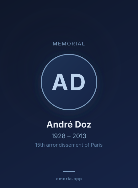 Memorial portrait of André Doz
