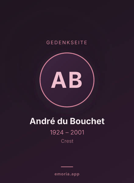 Gedenkportrait von André du Bouchet