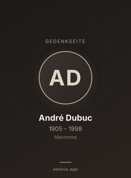 Gedenkportrait von André Dubuc