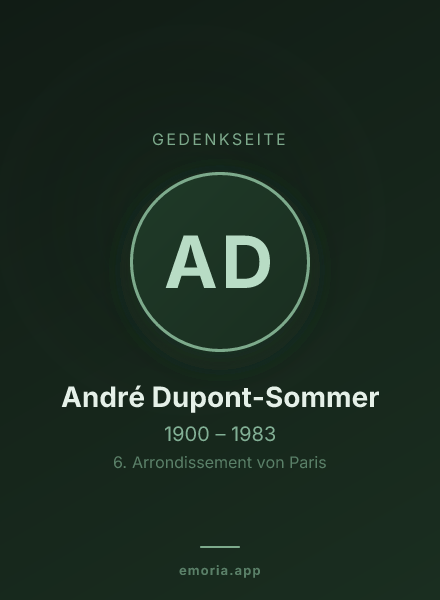 Gedenkportrait von André Dupont-Sommer