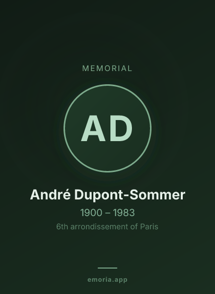 Memorial portrait of André Dupont-Sommer