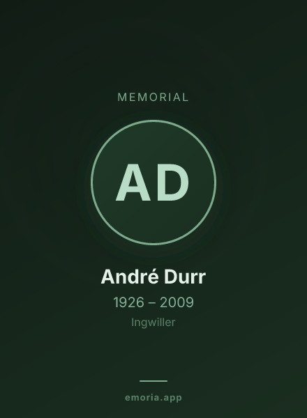 Memorial portrait of André Durr