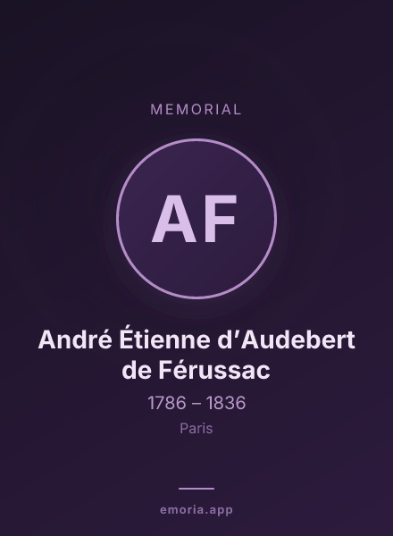 Memorial portrait of André Étienne d’Audebert de Férussac