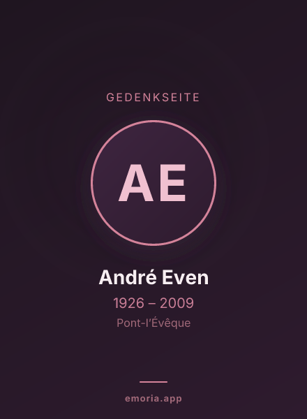 Gedenkportrait von André Even