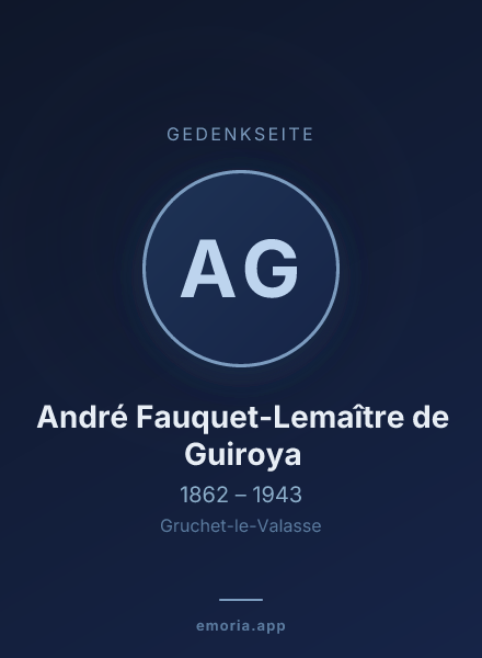 Gedenkportrait von André Fauquet-Lemaître de Guiroya