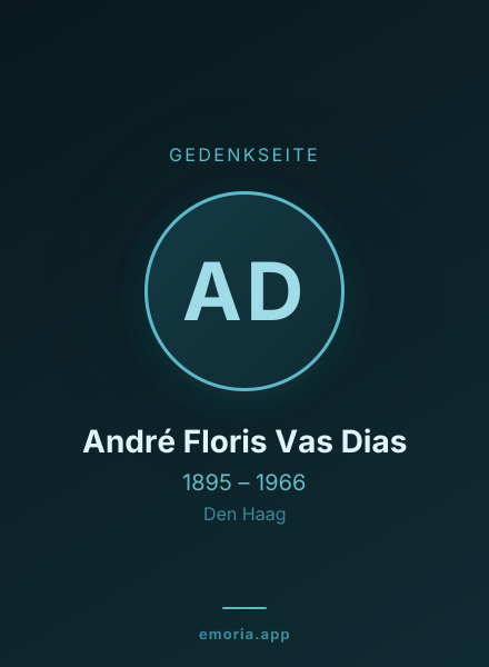 Gedenkportrait von André Floris Vas Dias