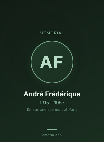 Memorial portrait of André Frédérique