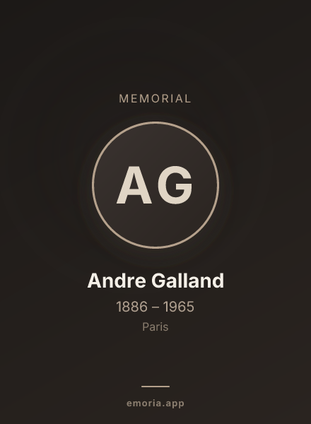 Memorial portrait of Andre Galland