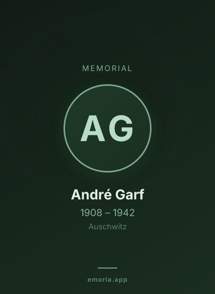 Memorial portrait of André Garf