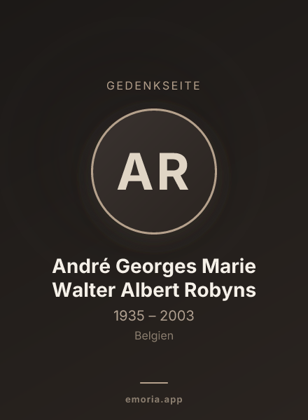 Gedenkportrait von André Georges Marie Walter Albert Robyns