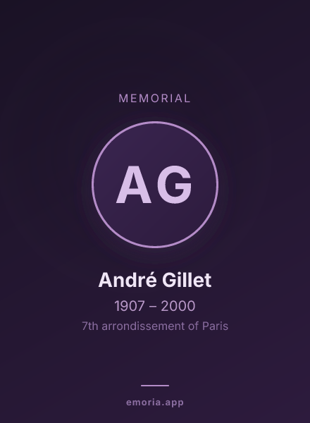 Memorial portrait of André Gillet