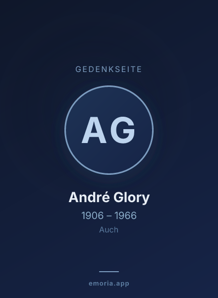 Gedenkportrait von André Glory