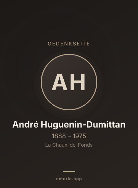 Gedenkportrait von André Huguenin-Dumittan