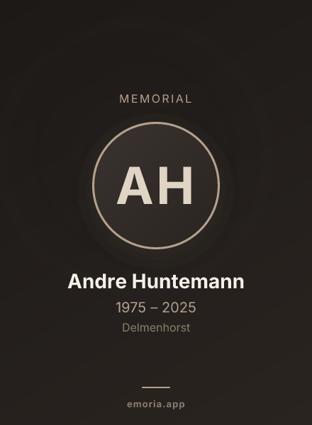 Memorial portrait of Andre Huntemann