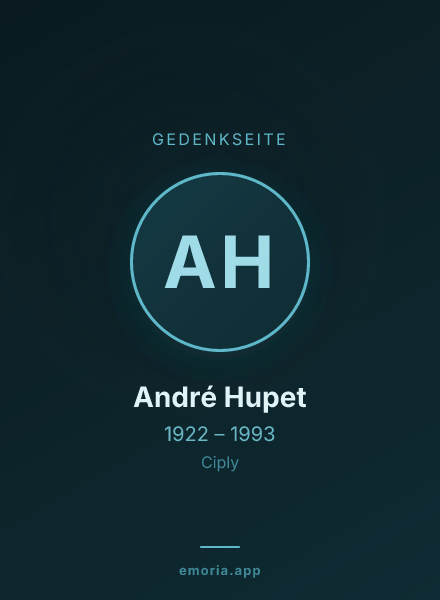Gedenkportrait von André Hupet