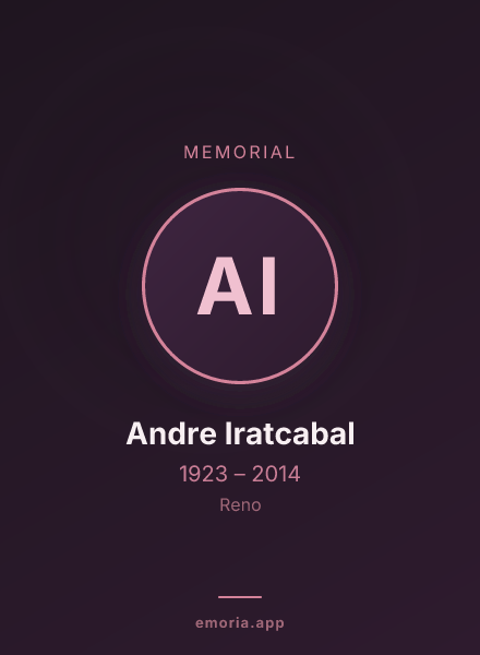 Memorial portrait of Andre Iratcabal