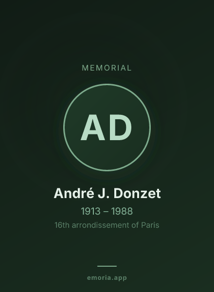 Memorial portrait of André J. Donzet