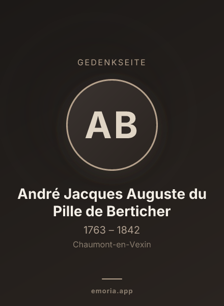 Gedenkportrait von André Jacques Auguste du Pille de Berticher
