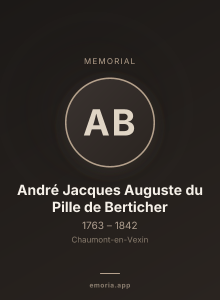 Memorial portrait of André Jacques Auguste du Pille de Berticher
