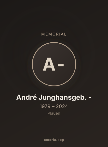 Memorial portrait of André Junghansgeb. -