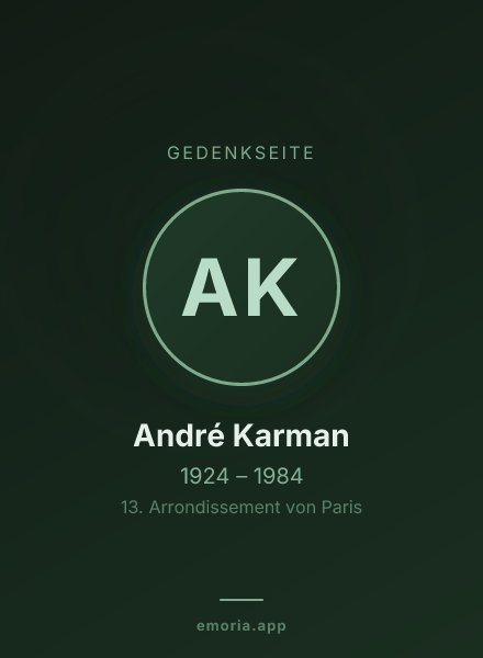 Gedenkportrait von André Karman