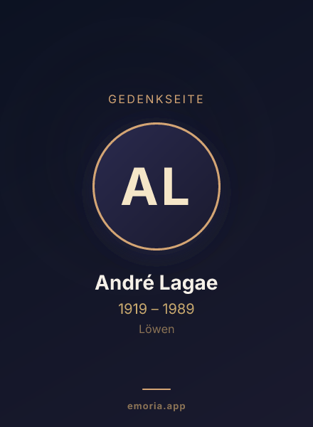 Gedenkportrait von André Lagae