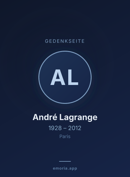 Gedenkportrait von André Lagrange