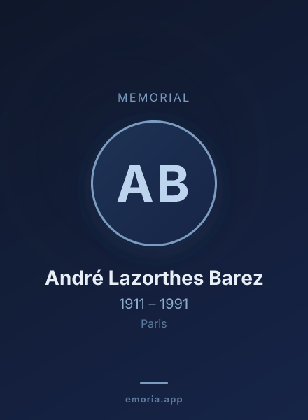 Memorial portrait of André Lazorthes Barez