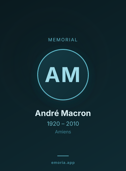 Memorial portrait of André Macron